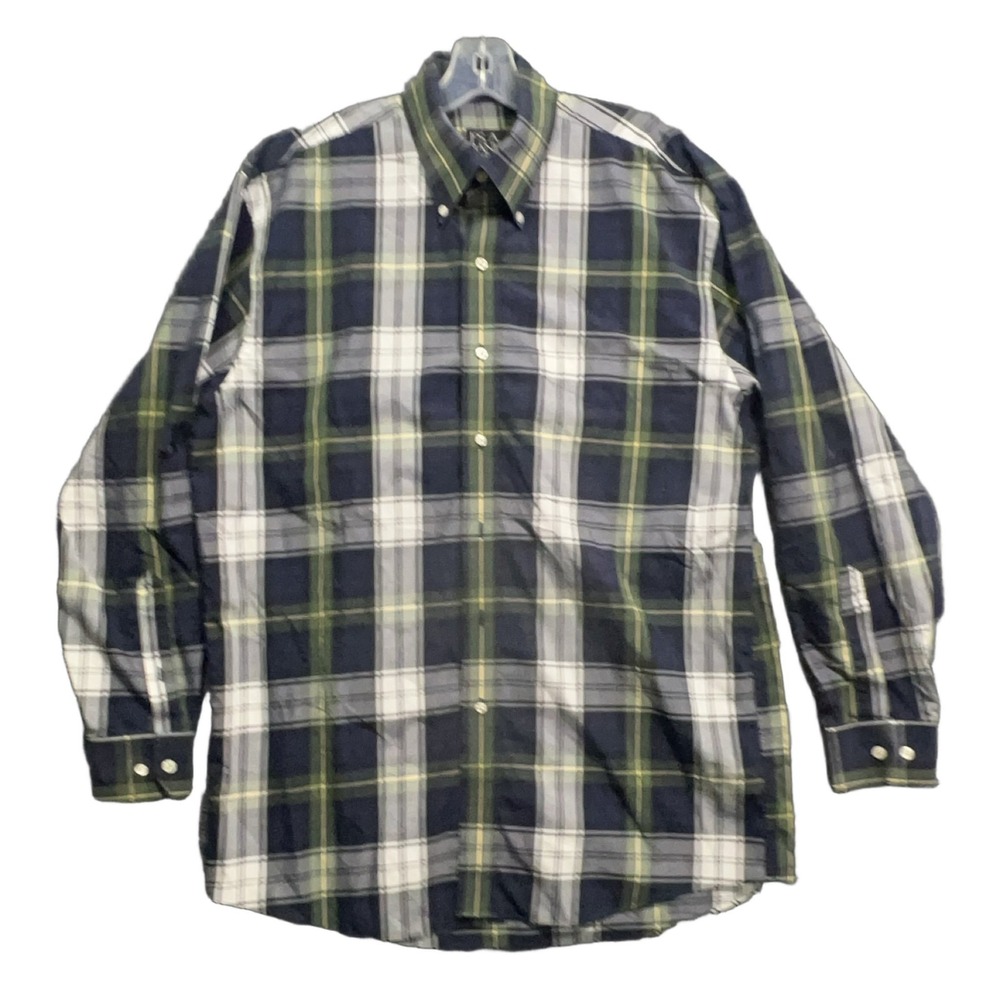 Jos. A. Bank Traveler's Collection Men's Plaid Button-Down Shirt 100% Cotton M